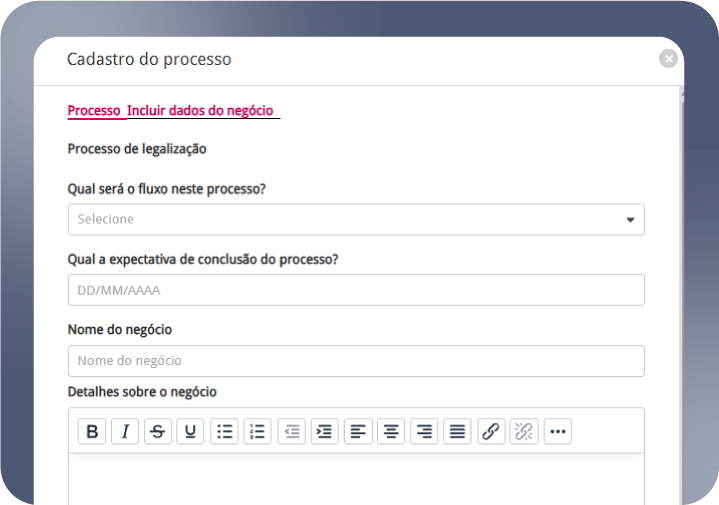 Tela do eLegalize do Alterdata Contábil com campos para inserir nome fantasia e três sugestões de nomes empresariais.